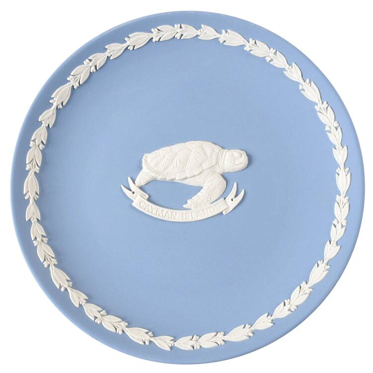 Cream Color on Lavender (Pale Blue) Jasperware Collector Plate