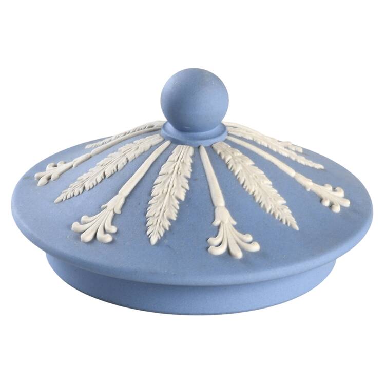 Cream Color on Lavender (Pale Blue) Jasperware Lid for Sugar Bowl