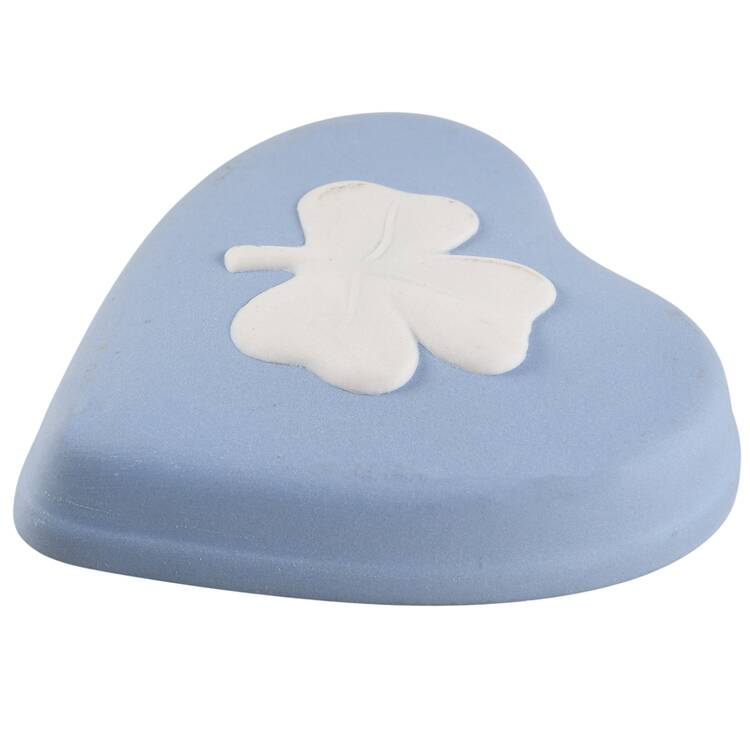 Cream Color on Lavender (Pale Blue) Jasperware Lid for 2" Heart Shape Box