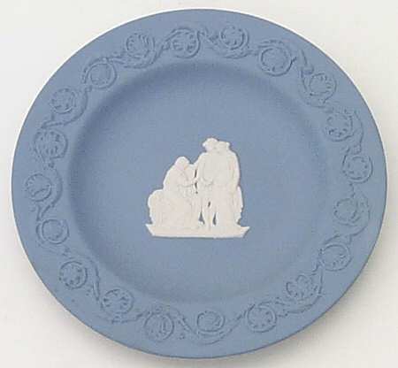 Cream Color on Lavender (Pale Blue) Jasperware Patrician Tray