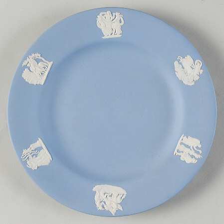 Cream Color on Lavender (Pale Blue) Jasperware Bread & Butter Plate