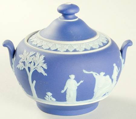 Cream Color on Portland Blue Jasperware by Wedgwood