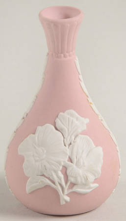 Cream Color on Pink Jasperware 3" Bud Vase