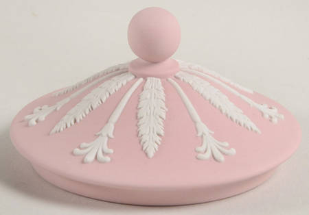 Cream Color on Pink Jasperware Lid for Sugar Bowl