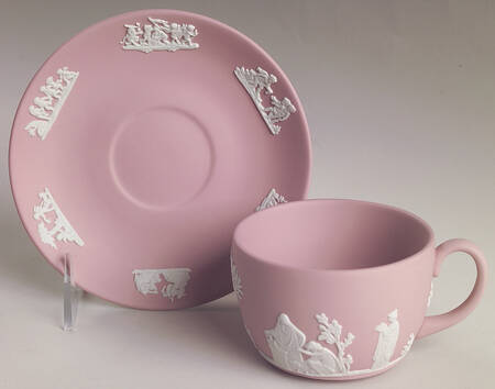 Cream Color on Pink Jasperware by Wedgwood