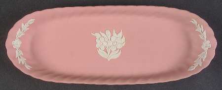 Cream Color on Pink Jasperware Mint Tray