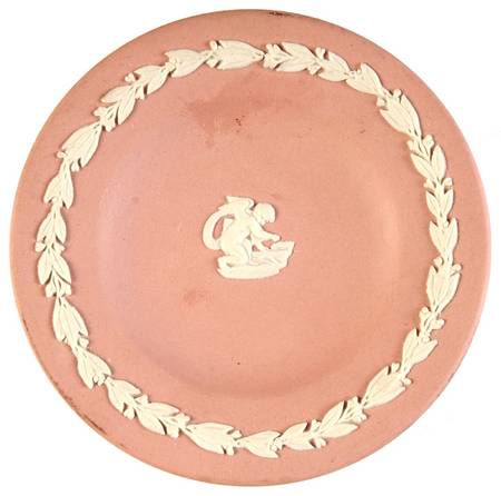 Cream Color on Pink Jasperware Miniature Plate