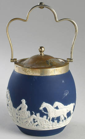 Jasper Blue Biscuit Barrel & Lid