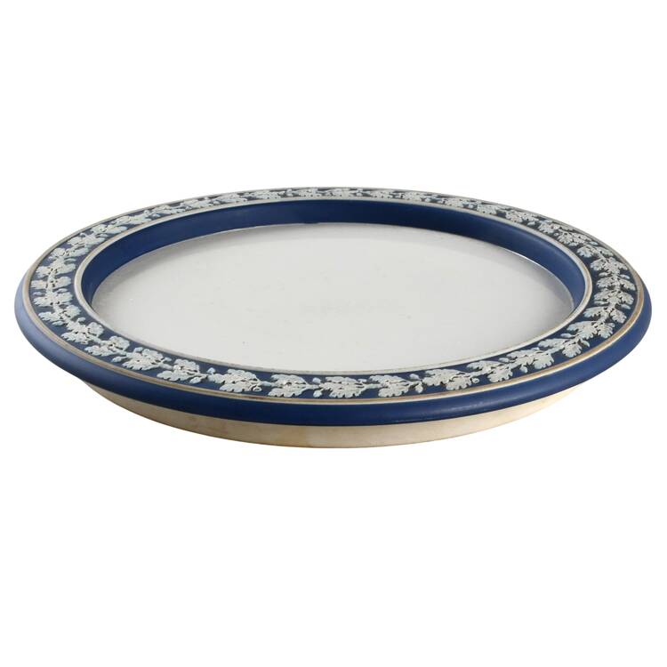 Cream Color on Wedgwood Blue Jasperware Cake Safe No Lid