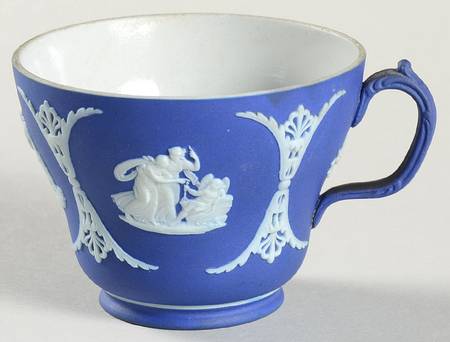 Cream Color on Wedgwood Blue Jasperware Footed Cup