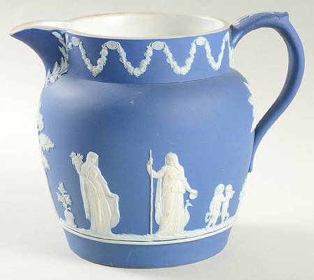 Cream Color on Wedgwood Blue Jasperware 32 Oz Dutch Jug