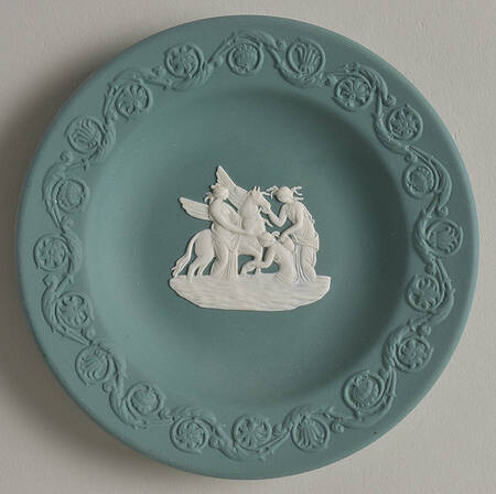 Cream Color on Teal Jasperware by Wedgwood