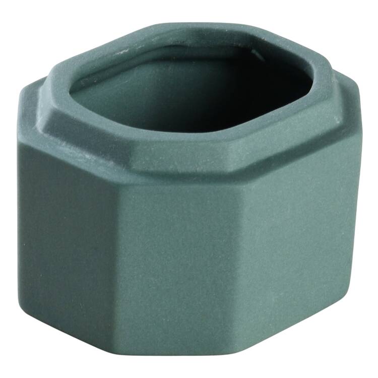 Cream Color on Teal Jasperware Octagonal Box No Lid