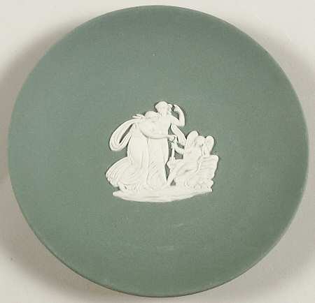 Cream Color on Teal Jasperware Coaster