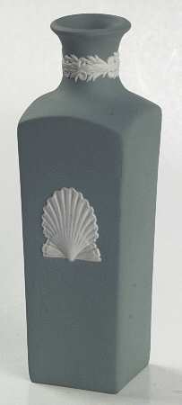 Cream Color on Teal Jasperware Bud Vase