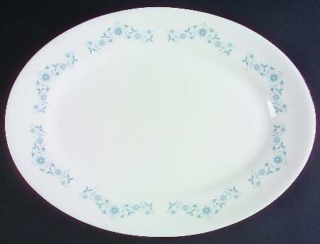 Josephine Blue 15" Oval Serving Platter