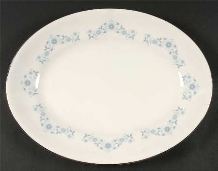Josephine Blue 14" Oval Serving Platter