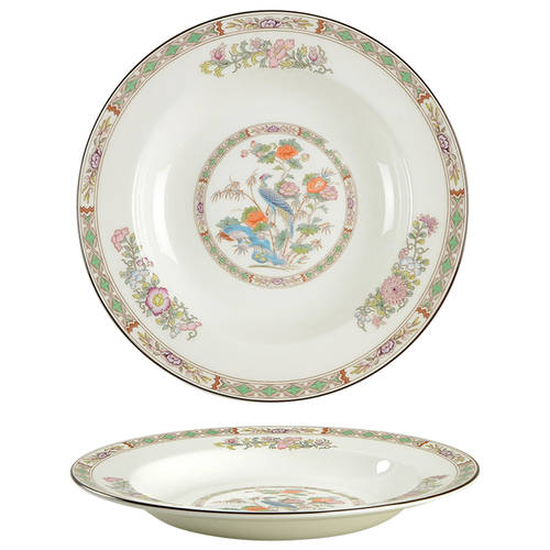 Kutani Crane Large Rim Soup Bowl