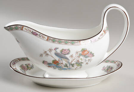 Kutani Crane Gravy Boat & Underplate