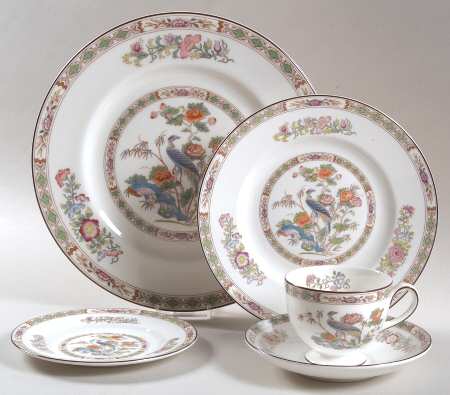 Kutani Crane 5-Piece Place Set=Csfl or Csft,Dp,Sp,Bb