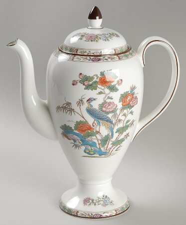 Kutani Crane Coffee Pot & Lid