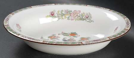 Kutani Crane 9" Oval Vegetable Bowl