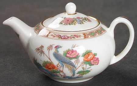 Kutani Crane Miniature Teapot & Lid