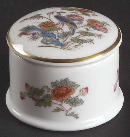 Kutani Crane 1" Round Box & Lid
