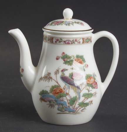 Kutani Crane Miniature Coffee Pot & Lid