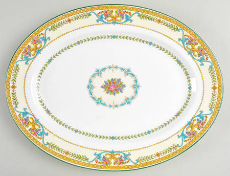Kynance (Center and Laurel Band) 13" Oval Serving Platter
