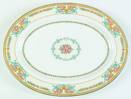 Kynance (Center and Laurel Band) 17" Oval Serving Platter