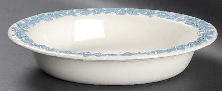 Lavender on Cream Color (Plain) 9" Oval Vegetable Bowl