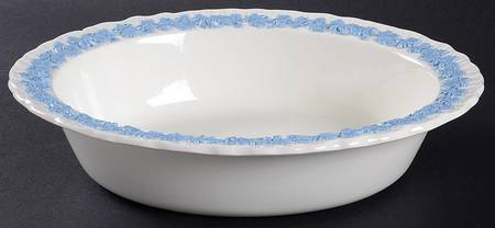 Lavender on Cream Color (Shell Edge) 10" Oval Vegetable Bowl