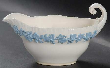 Lavender on Cream Color (Shell Edge) Gravy Boat