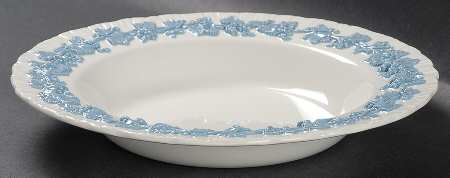Lavender on Cream Color (Shell Edge) Rim Soup Bowl