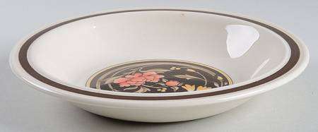 Mikado (Yellow & Coral Flowers) Rim Soup Bowl