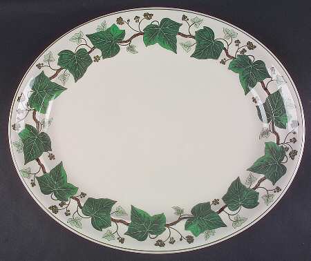 Napoleon Ivy Green (Queen's Ware) 16" Oval Serving Platter by Wedgwood