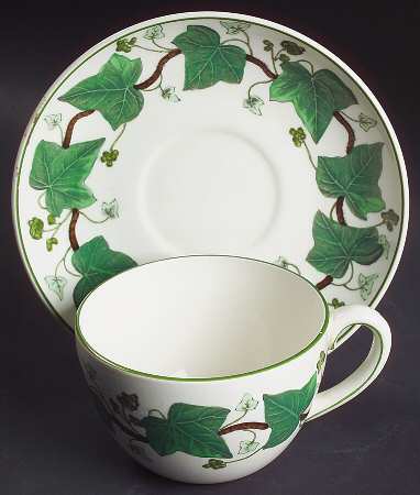 Napoleon Ivy Green (Queen's Ware) Oversized Cup & Saucer Set by Wedgwood