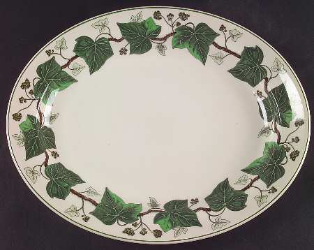 Napoleon Ivy Green (Queen's Ware) 14" Oval Serving Platter by Wedgwood