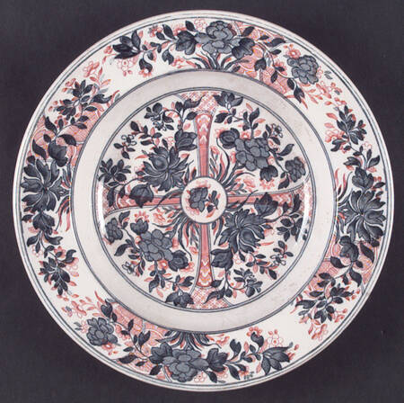 Ningpo (Blue Trim) Rim Soup Bowl