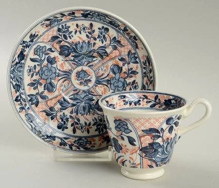 Ningpo (Blue Trim) Footed Demitasse Cup & Saucer Set