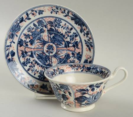 Ningpo (Blue Trim) Footed Cup & Saucer Set