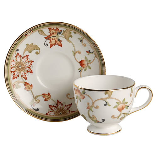 Oberon Leigh Shape Footed Cup & Saucer Set