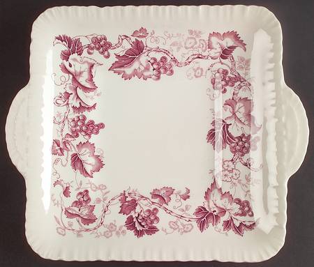 Old Vine Purple Square Handled Cake Plate