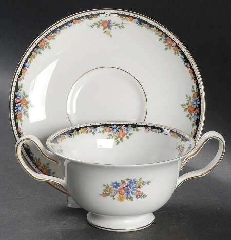 Osborne Footed Cream Soup Bowl & Saucer Set