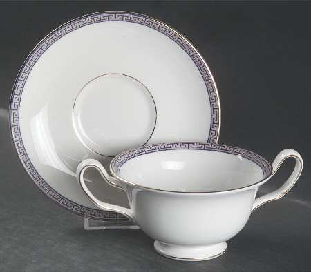 Palatia Footed Cream Soup Bowl & Saucer Set
