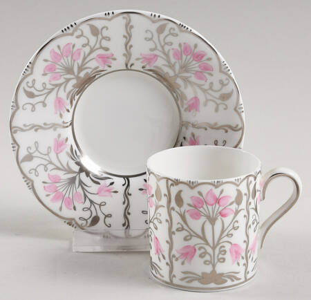 Papyrus Pink Bond Shape Demitasse Cup and Saucer Set
