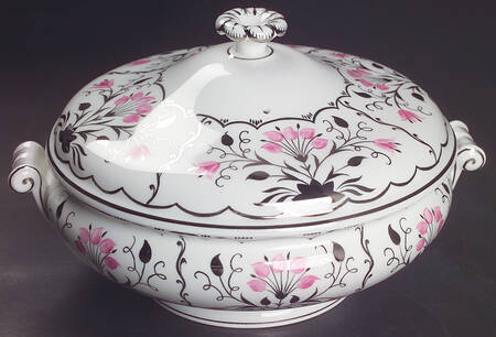 Papyrus Pink Round Covered Vegetable