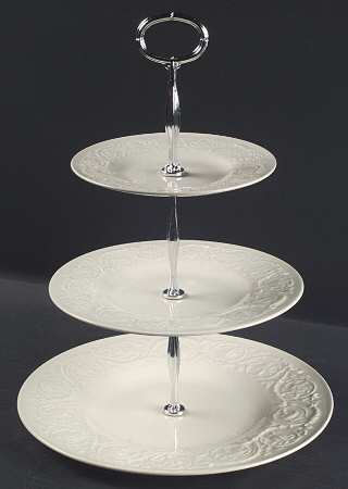 Patrician (Old, 1927-1986) 13 7/8"-14 1/4" 3-Tiered Serving Tray(DP,SP,BB) HC