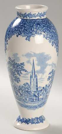 Romantic England Blue 7" Vase